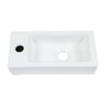 thumbnail image 1 of 14.5x7 Inch Porcelain White Bathroom Ceramic Sink Rectangular Wall Mount Small Sink, Left Pre-Drilled Faucet Hole, 1 of 7