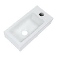 thumbnail image 1 of 14.5x7 Inch Porcelain White Bathroom Ceramic Sink Rectangular Wall Mount Small Sink, Right Pre-Drilled Faucet Hole, 1 of 7