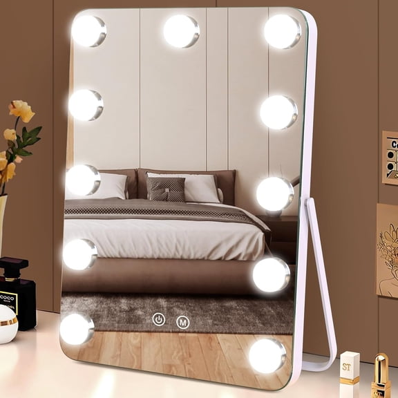 14.6" Vanity Mirror with 11 Dimmable LED Bulbs, 3 Color Modes, Touch Control