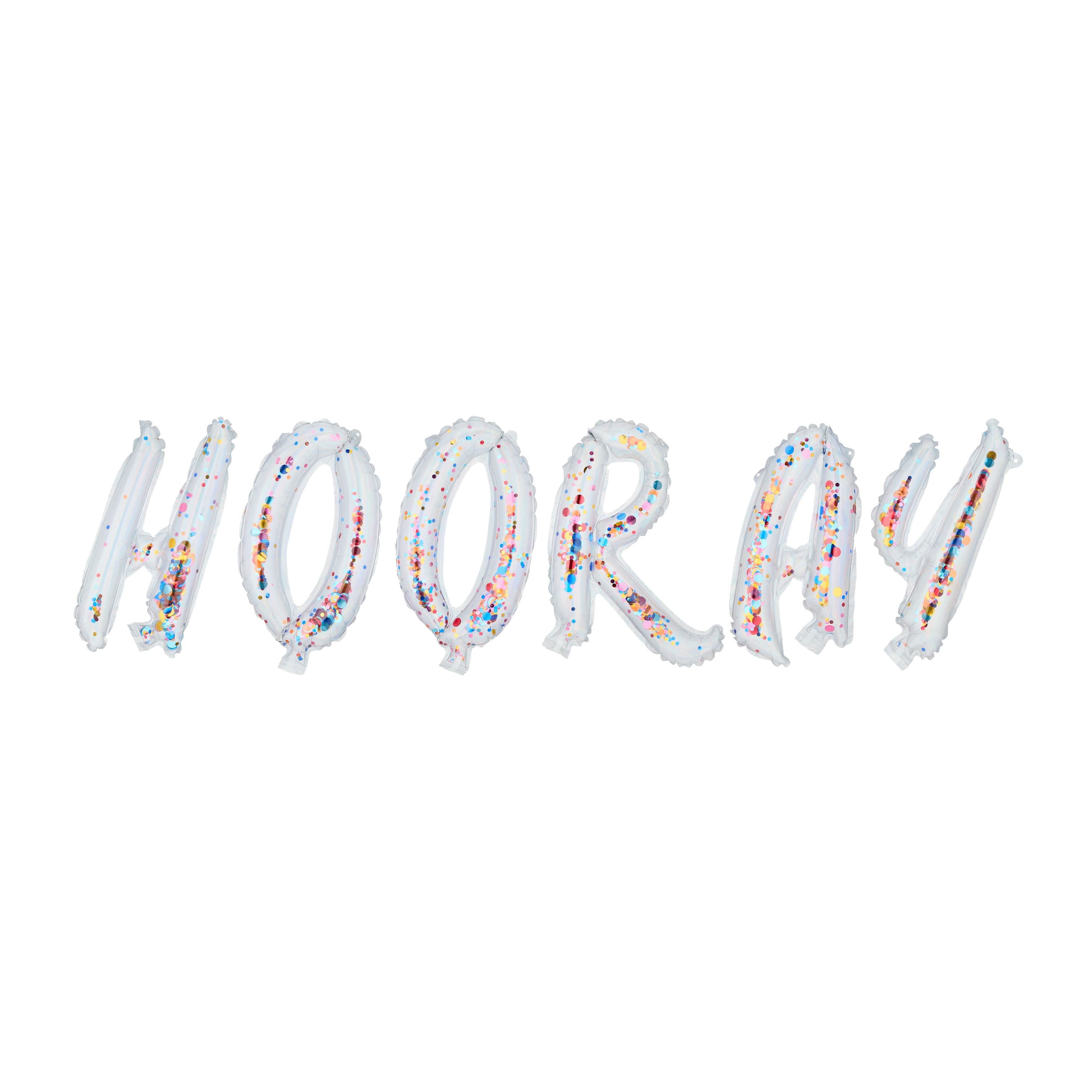 Multicolor Hooray Confetti Metallic Foil Balloon Banner, 9 Pieces, by Way To Celebrate