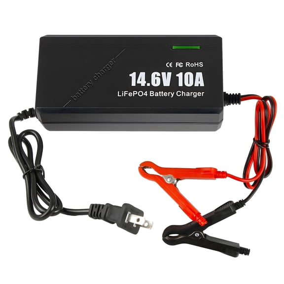 14.6V 10A LiFePO4 Battery Charger for 12V Lithium Iron Phosphate Batteries – Fast Charging, High Efficiency, LED Indicator, Durable Design with Overheat Protection
