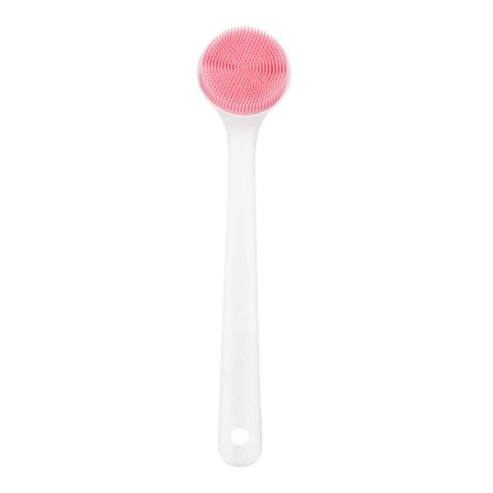 14.6x3.2In Gentle Back Scrubber,Pink Back Exfoliator Brush for Shower,Silicone Shower Brush Scrubber with Soft Bristles for Body Men and Women