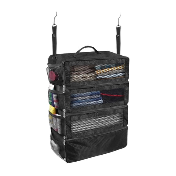 14.6x9x20 Inch Portable Travel Storage Rack Hanging Travel Shelf - with Small Compartments Inside Suitable for Carry On Luggage - Suitcase Organizer Hanging Shelves Packing Cube