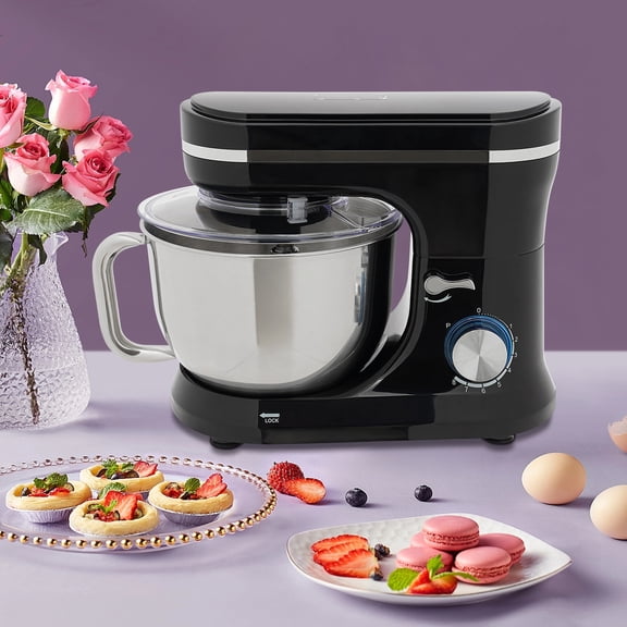 14*7.4*11 Modern Free Standing 304 Stainless Steel Black Multifunctional ElectricKitchen Food Mixer