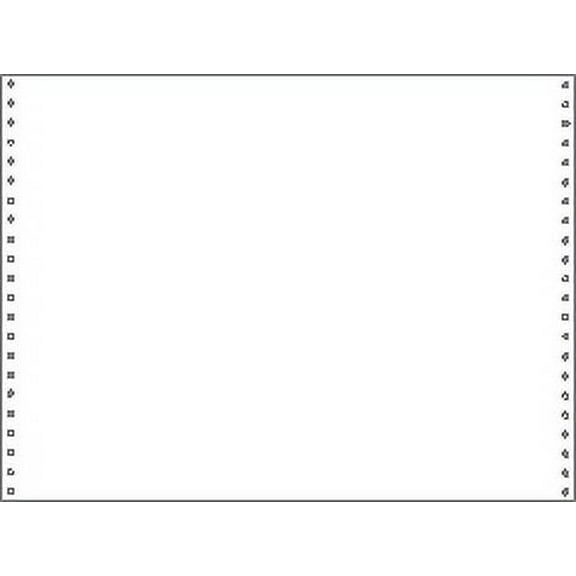 14-7/8 x11" Continuous Paper 15# White, 4 Part, No Side Perfs