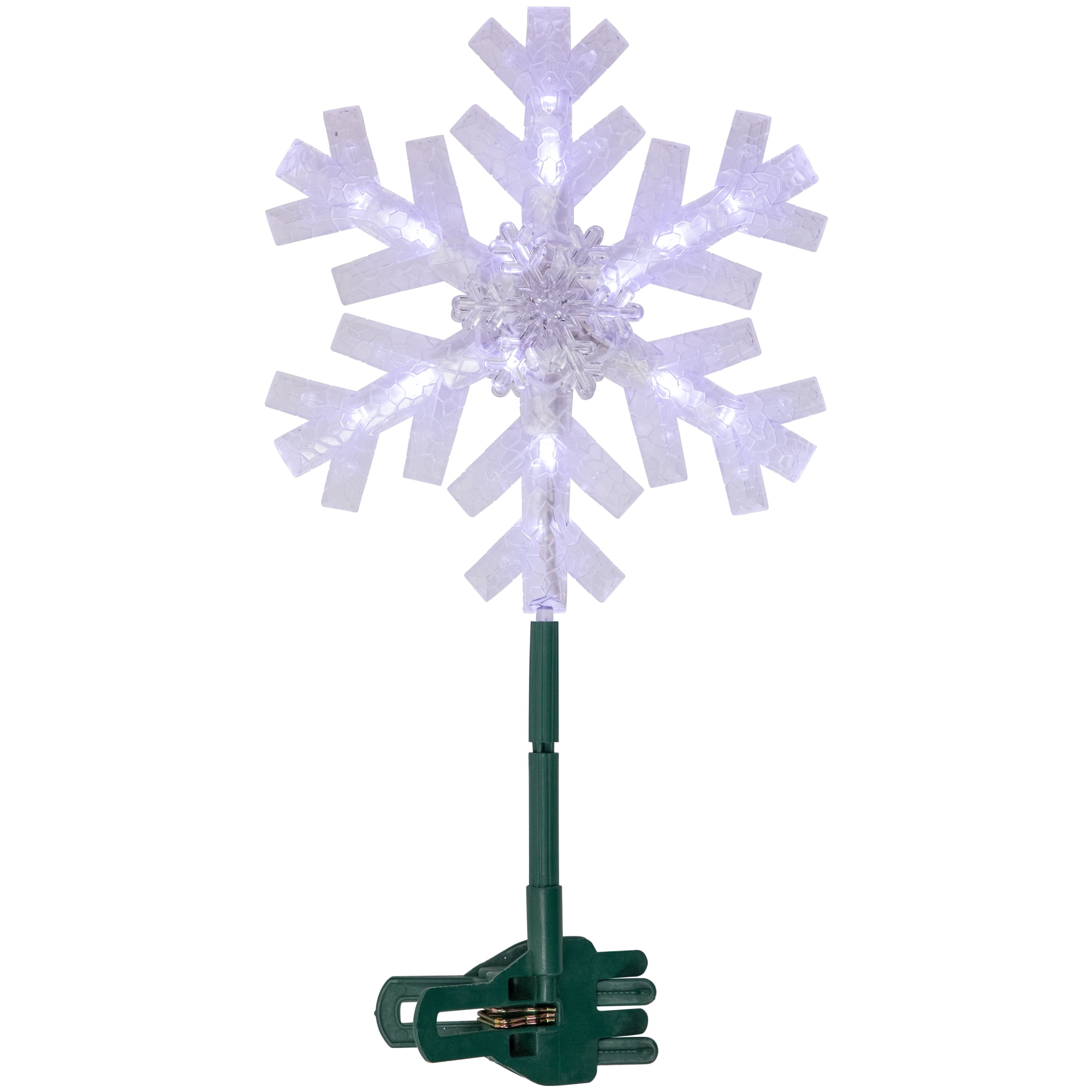 Northlight 10-in Snowflake White Christmas Tree Topper