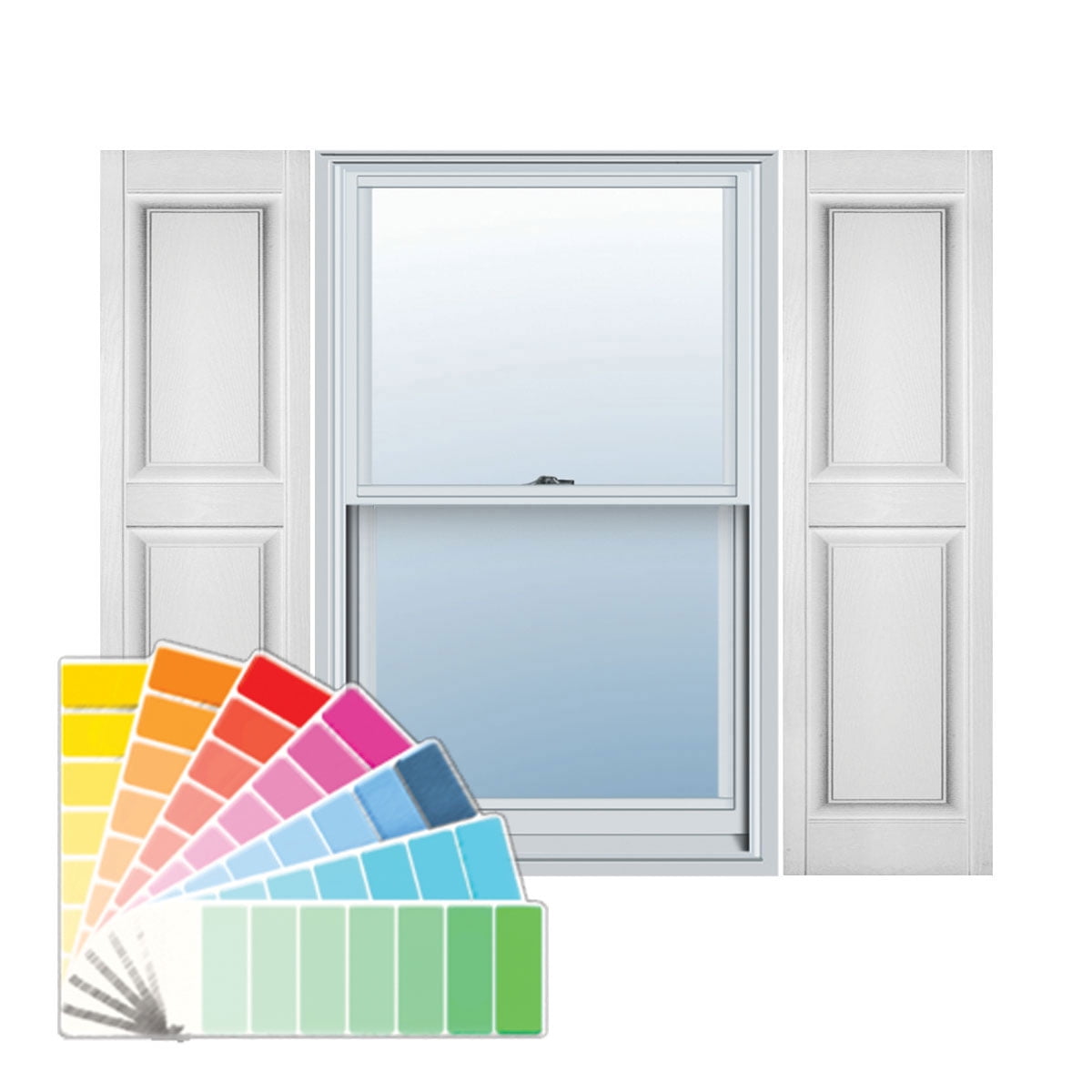 14.75" x 31" Gray Vinyl Raised Panel Decorative Shutters