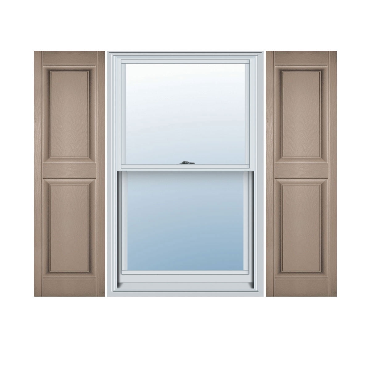 14.75 in. W x 51 in. H Builders Edge, Standard Two Equal Panels, Raised Panel Shutters, Includes Matching Installation Spikes, 023 - Wicker