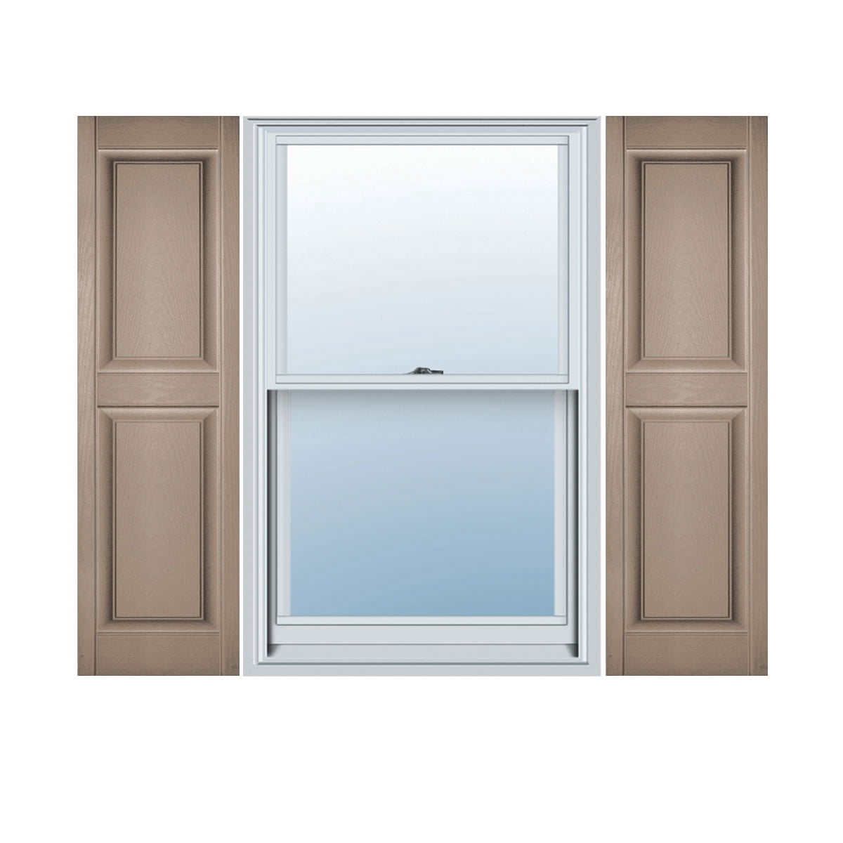 14.75 in. W x 59 in. H Builders Edge, Standard Two Equal Panels, Raised Panel Shutters, Includes Matching Installation Spikes, 023 - Wicker