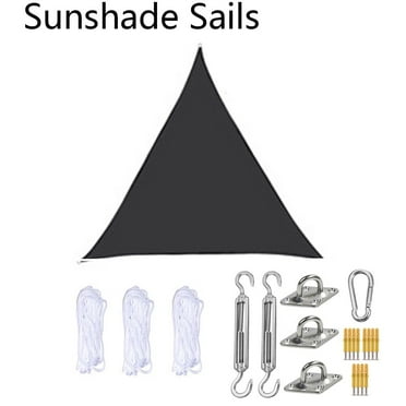 14.76×14.76×14.76ft Sun Shade Sail Triangle Canopy with Hardware Kit– UV Block Outdoor Patio Garden
