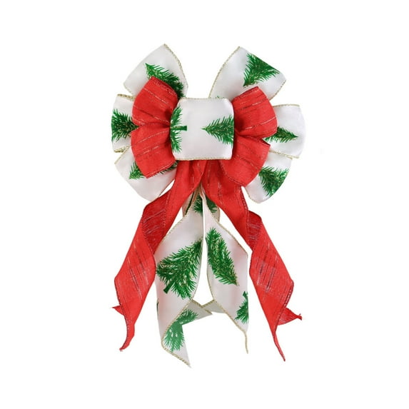 14.76Inch Christmas Tree Topper Wreath Bow Large Christmas Bow Tree Topper, Burlap with Polyester Edge Gift Bows for Xmas Ornament Holiday Home Thanksgiving Indoor/Outdoor Decorations
