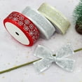 thumbnail image 1 of 14.76ft Christmas Snowflake Ribbon, Snowflake Wired Ribbon, Gift Box Packaging Ties, for Christmas Home Decor, Gift Wrapping, Making Wreath DIY Crafts, 1 of 7