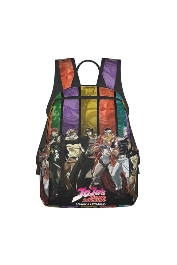 14.7in Jojo Bizarre Adventure Backpack Cute Cartoon Lightweight Backpacks Portable Outdoor Travel