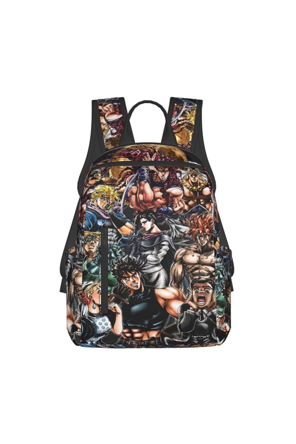 14.7in Jojo Bizarre Adventure Backpack Cute Cartoon Lightweight Backpacks Portable Outdoor Travel