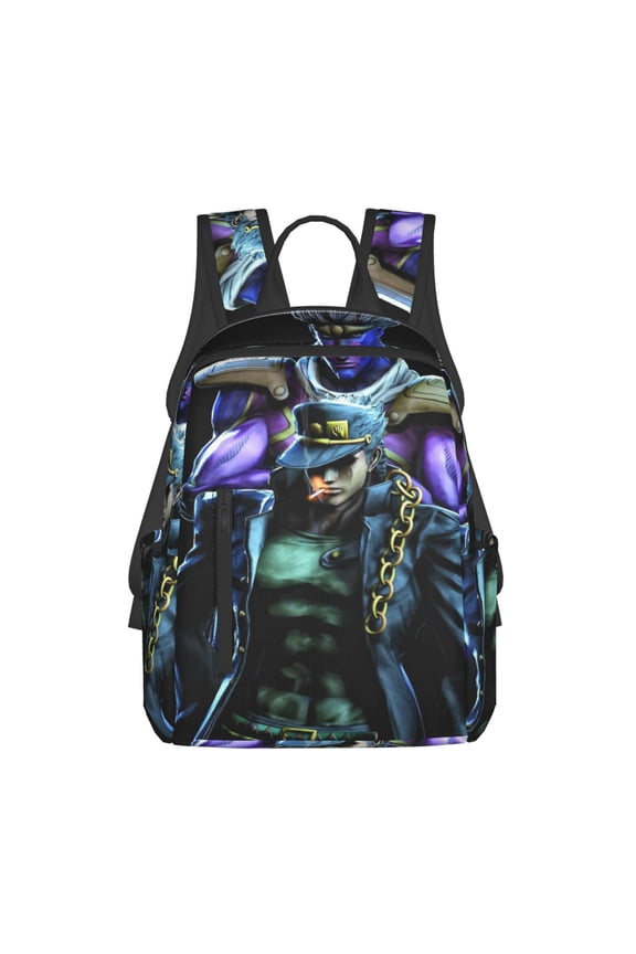 14.7in Jojo Bizarre Adventure Backpack Cute Cartoon Lightweight Backpacks Portable Outdoor Travel