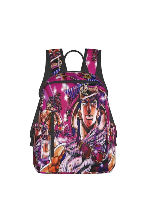 14.7in Jojo Bizarre Adventure Backpack Cute Cartoon Lightweight Backpacks Portable Outdoor Travel