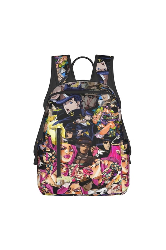 14.7in Jojo Bizarre Adventure Backpack Cute Cartoon Lightweight Backpacks Portable Outdoor Travel