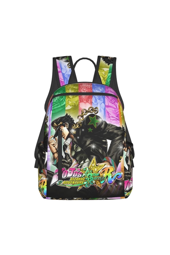 14.7in Jojo Bizarre Adventure Backpack Cute Cartoon Lightweight Backpacks Portable Outdoor Travel