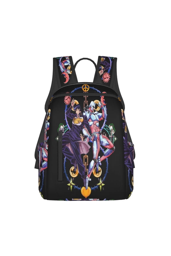 14.7in Jojo Bizarre Adventure Backpack Cute Cartoon Lightweight Backpacks Portable Outdoor Travel