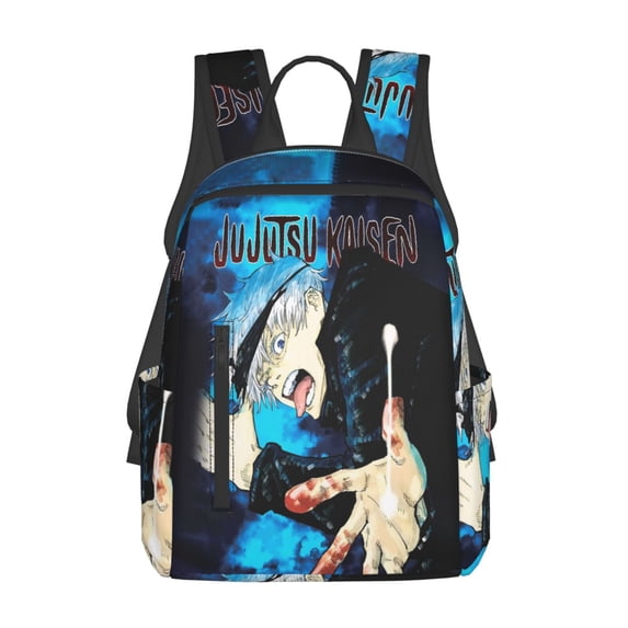 14.7in Jujutsu Anime Kaise Backpacks Front Pocket Laptop Bag Cartoon Bags Bookbag Daypack Outdoor Travel