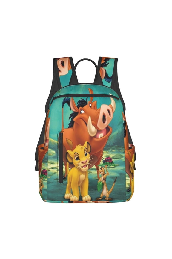 14.7in Lion Kin Backpack Cute Cartoon Lightweight Backpacks Portable Outdoor Travel
