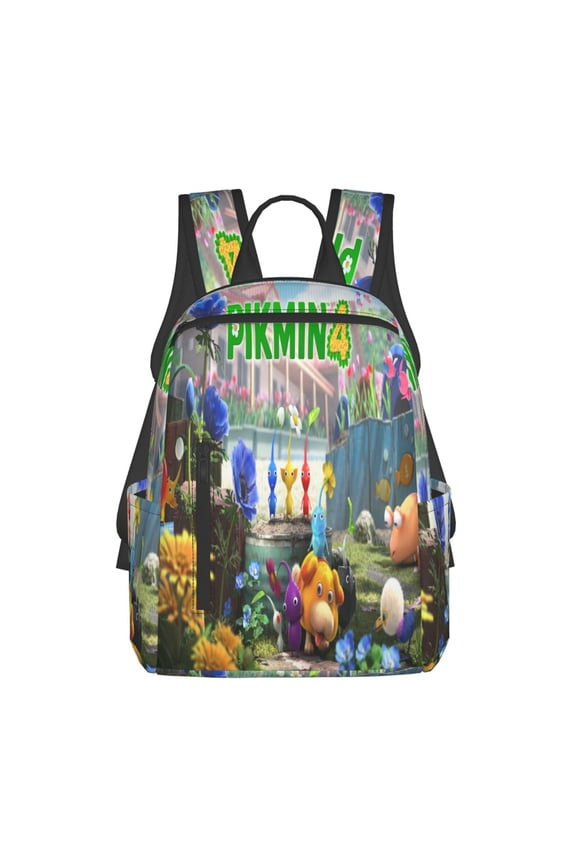 14.7in Pikmin Backpack Cute Cartoon Lightweight Backpacks Portable Outdoor Travel