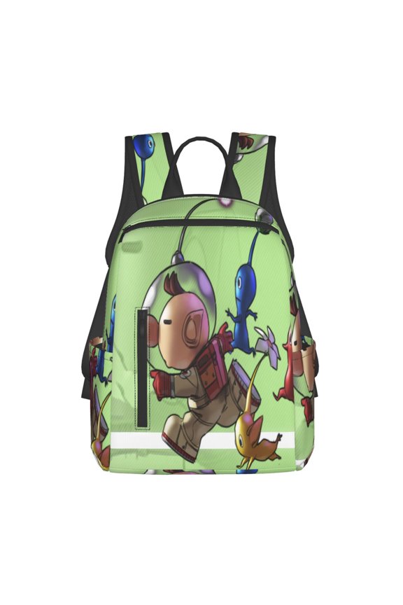 14.7in Pikmin Backpack Cute Cartoon Lightweight Backpacks Portable Outdoor Travel