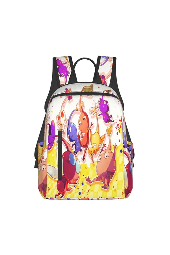 14.7in Pikmin Backpack Cute Cartoon Lightweight Backpacks Portable Outdoor Travel