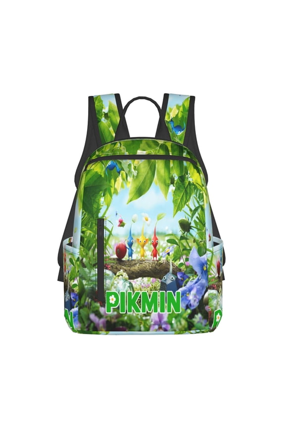 14.7in Pikmin Backpack Cute Cartoon Lightweight Backpacks Portable Outdoor Travel