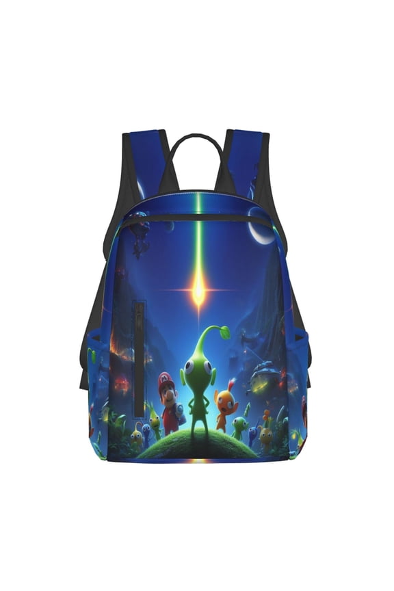14.7in Pikmin Backpack Cute Cartoon Lightweight Backpacks Portable Outdoor Travel