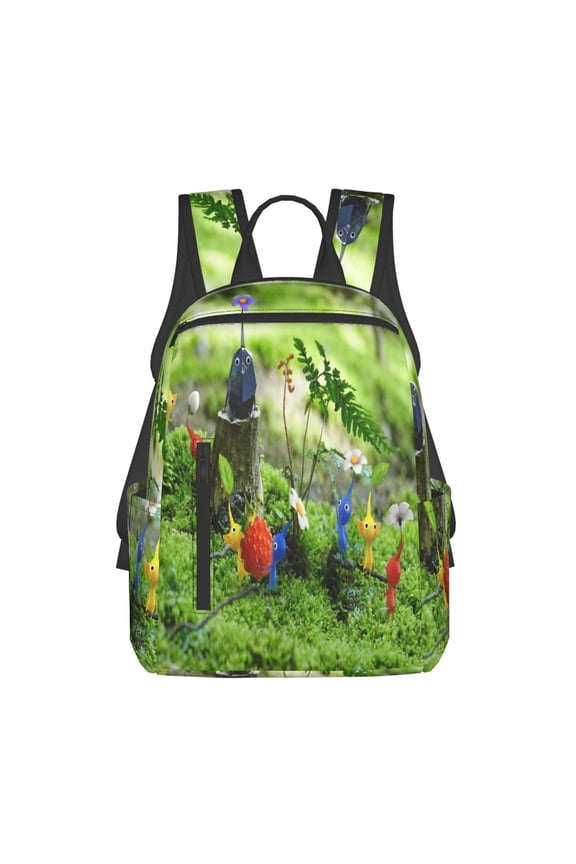 14.7in Pikmin Backpack Cute Cartoon Lightweight Backpacks Portable Outdoor Travel