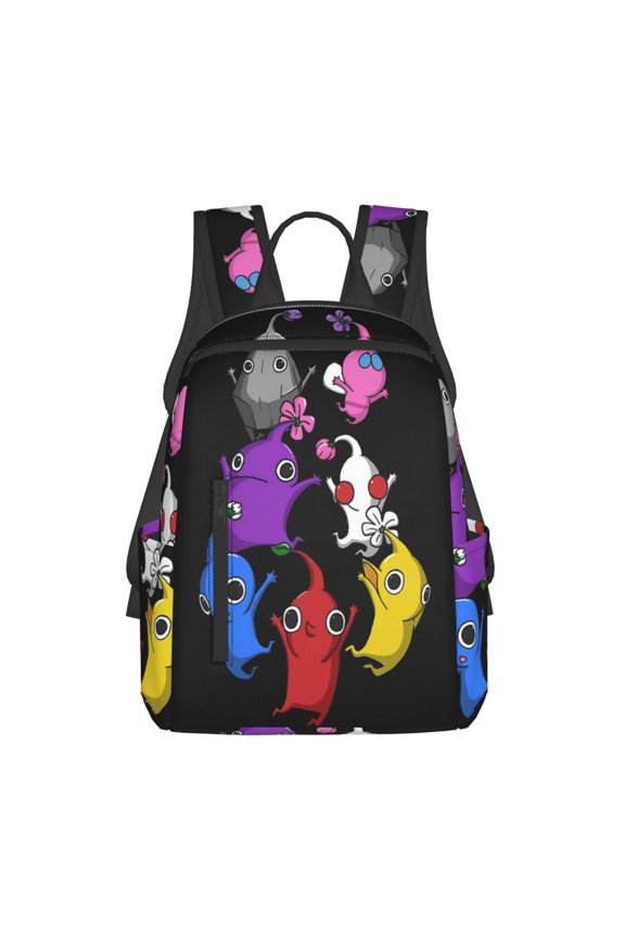 14.7in Pikmin Backpack Cute Cartoon Lightweight Backpacks Portable Outdoor Travel