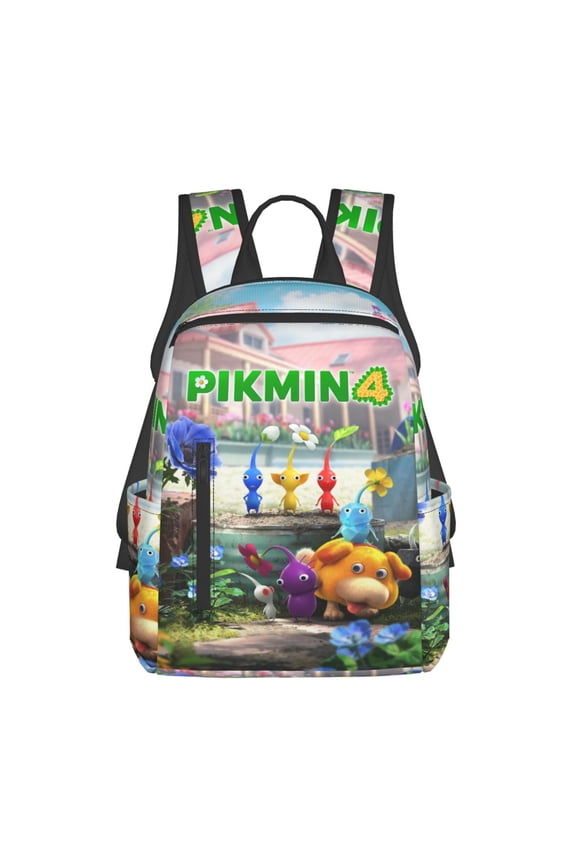 14.7in Pikmin Backpack Cute Cartoon Lightweight Backpacks Portable Outdoor Travel