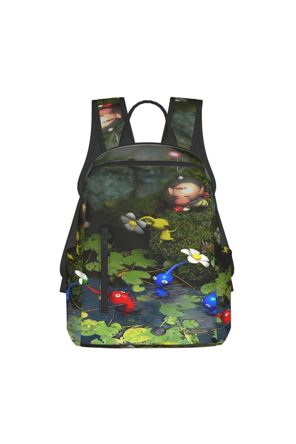 14.7in Pikmin Backpack Cute Cartoon Lightweight Backpacks Portable Outdoor Travel