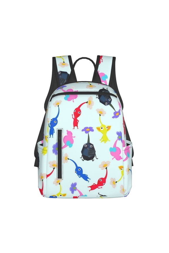 14.7in Pikmin Backpack Cute Cartoon Lightweight Backpacks Portable Outdoor Travel
