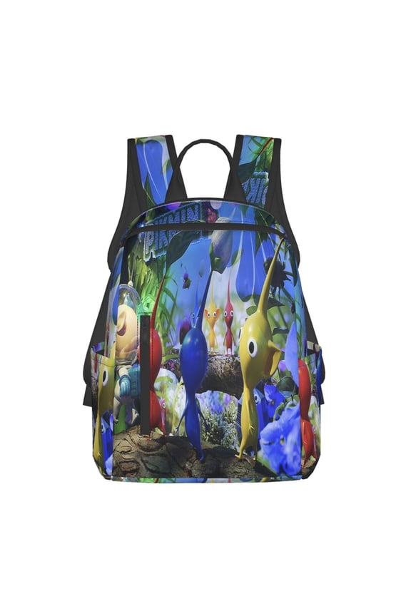 14.7in Pikmin Backpack Cute Cartoon Lightweight Backpacks Portable Outdoor Travel