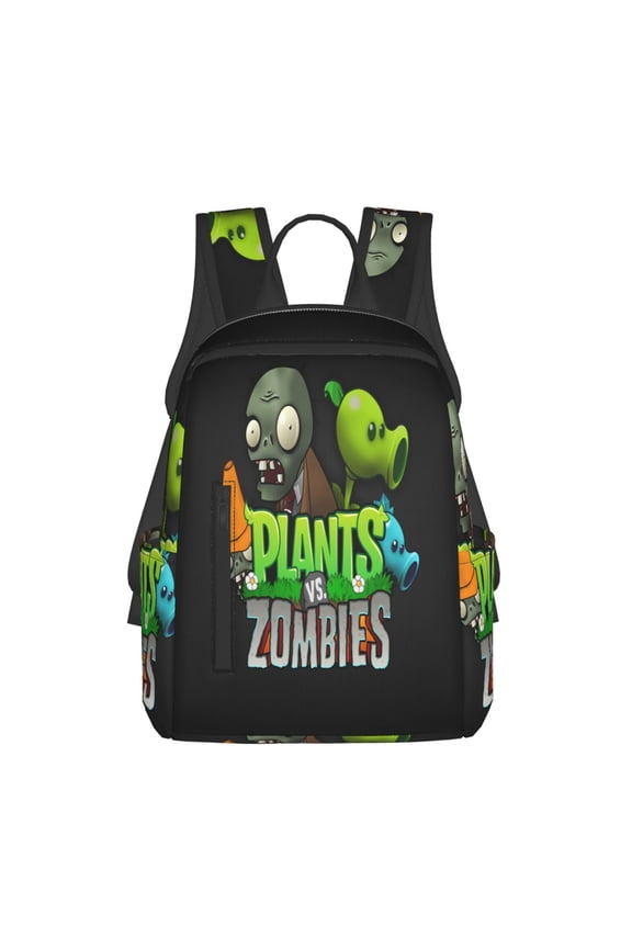 14.7in Plants Vs Zombies Backpack Cute Cartoon Lightweight Backpacks Portable Outdoor Travel
