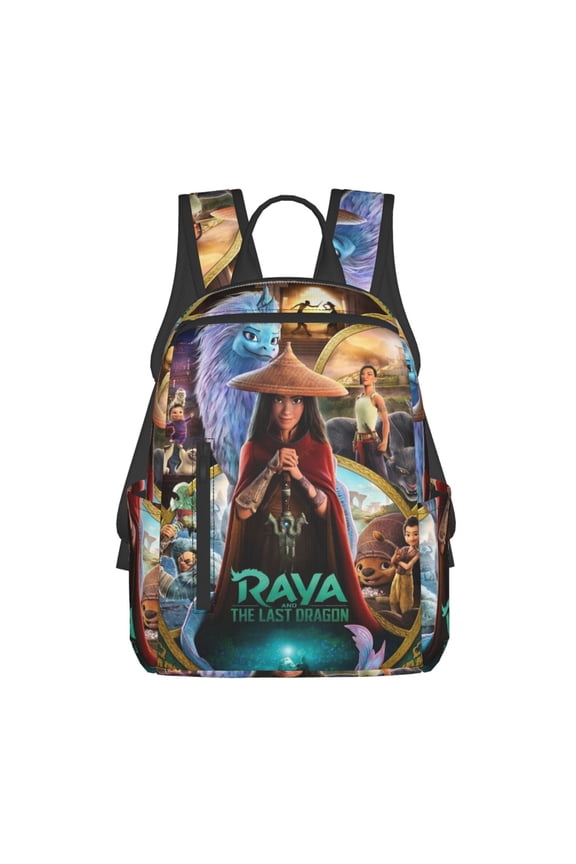 14.7in Raya and Last Drago Backpack Cute Cartoon Lightweight Backpacks Portable Outdoor Travel