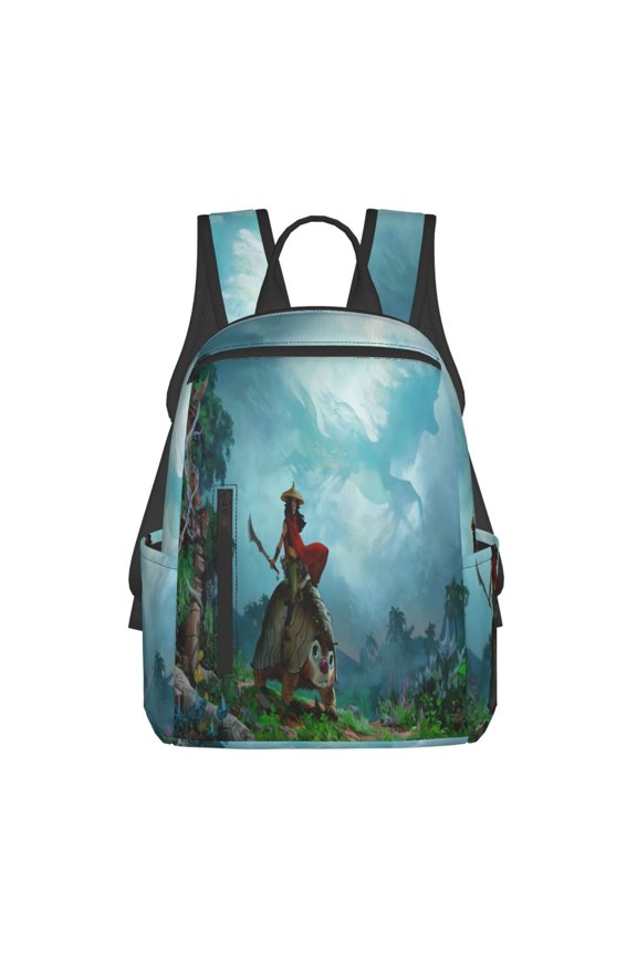 14.7in Raya and Last Drago Backpack Cute Cartoon Lightweight Backpacks Portable Outdoor Travel