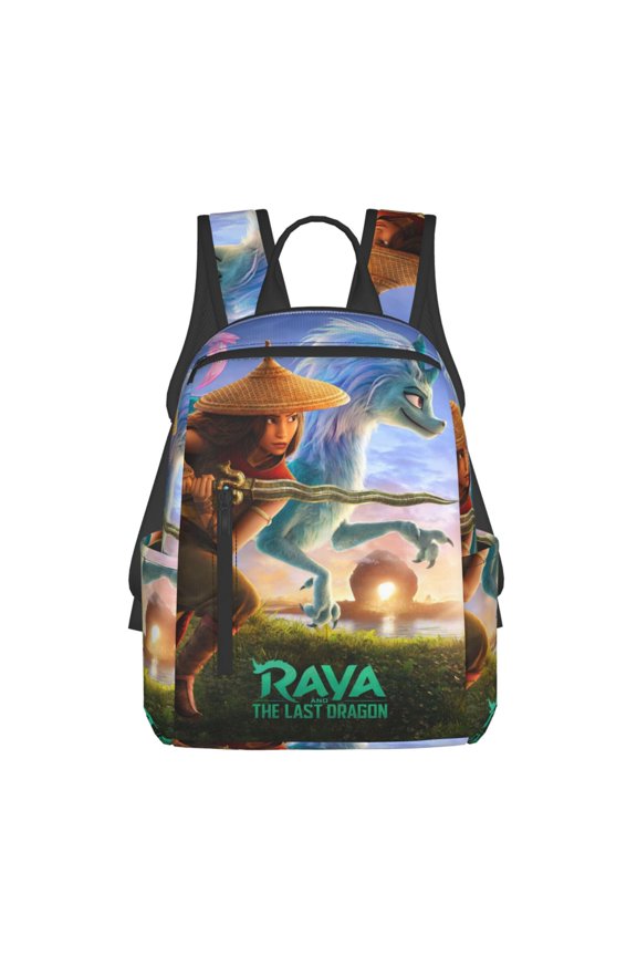 14.7in Raya and Last Drago Backpack Cute Cartoon Lightweight Backpacks Portable Outdoor Travel