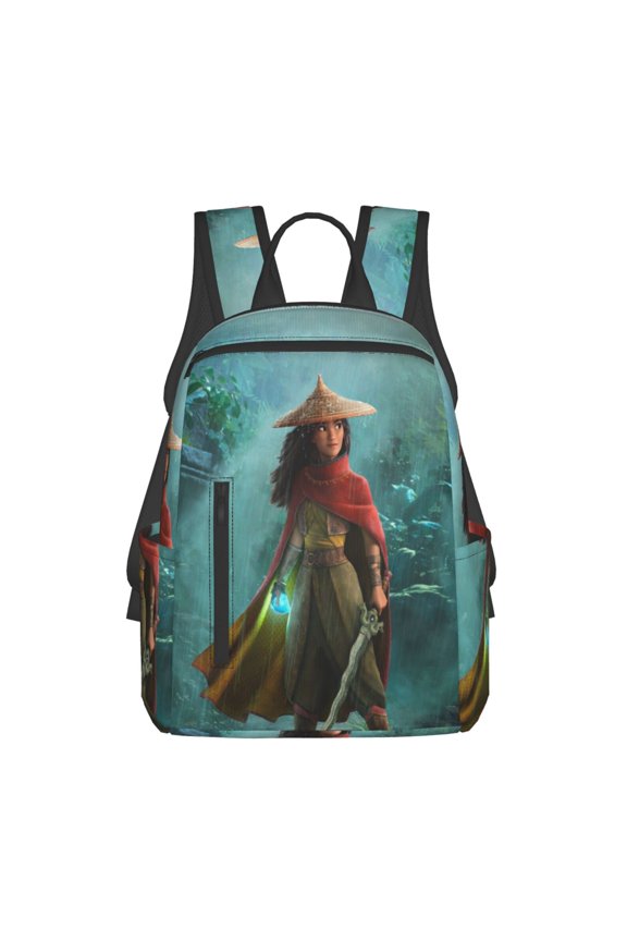 14.7in Raya and Last Drago Backpack Cute Cartoon Lightweight Backpacks Portable Outdoor Travel