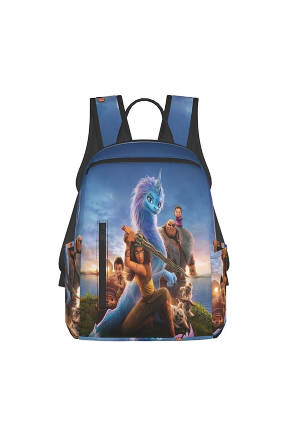 14.7in Raya and Last Drago Backpack Cute Cartoon Lightweight Backpacks Portable Outdoor Travel