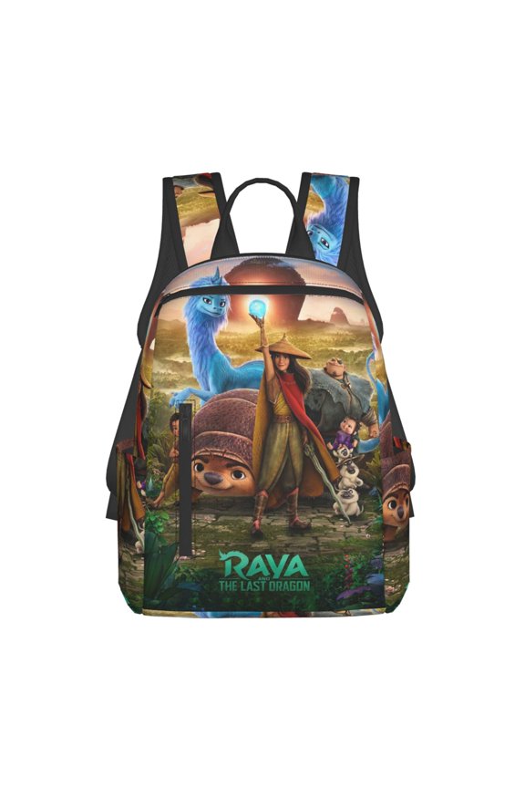 14.7in Raya and Last Drago Backpack Cute Cartoon Lightweight Backpacks Portable Outdoor Travel