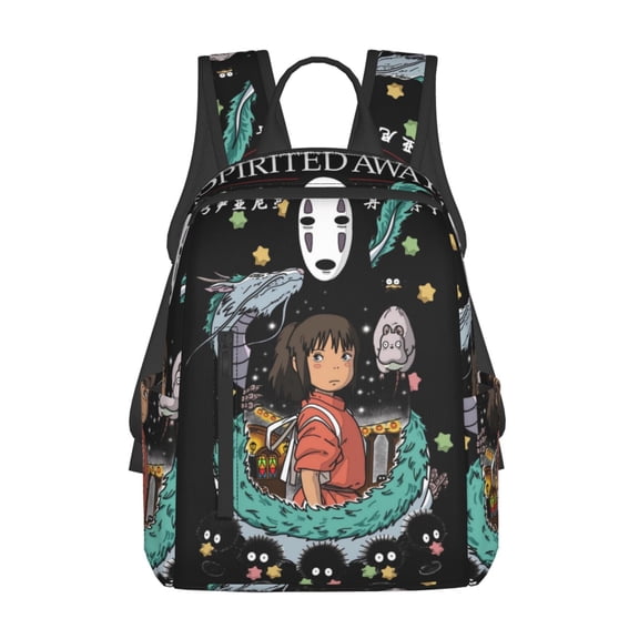 14.7in Spirited Away Backpack Cute Cartoon Lightweight Backpacks Portable Outdoor Travel