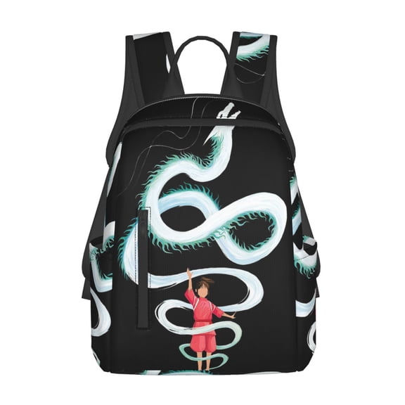 14.7in Spirited Away Backpack Cute Cartoon Lightweight Backpacks Portable Outdoor Travel