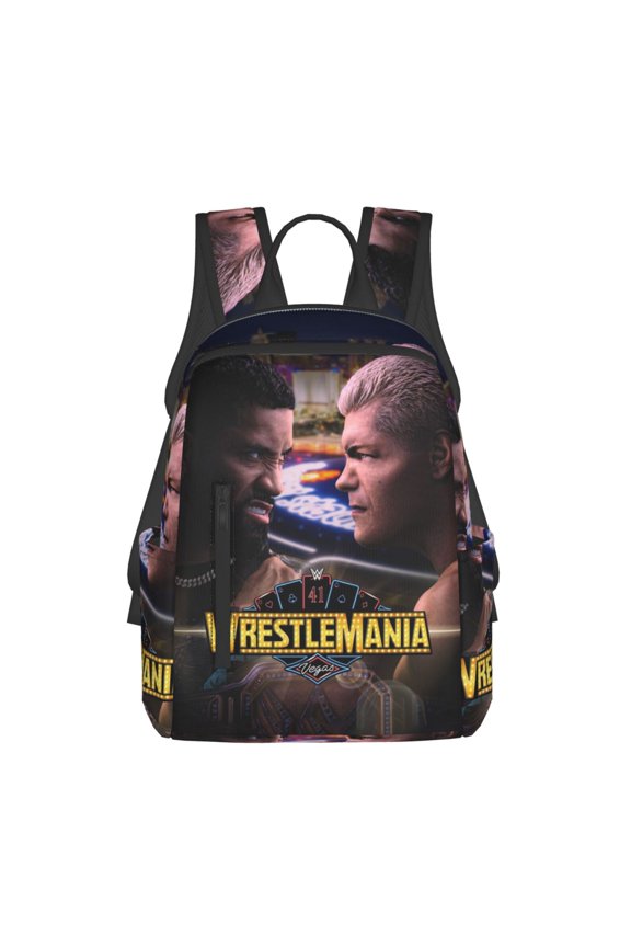 14.7in Wres-tler Jey US-0 Backpacks Front Pocket Laptop Bag Cartoon Bags Bookbag Daypack Outdoor Travel