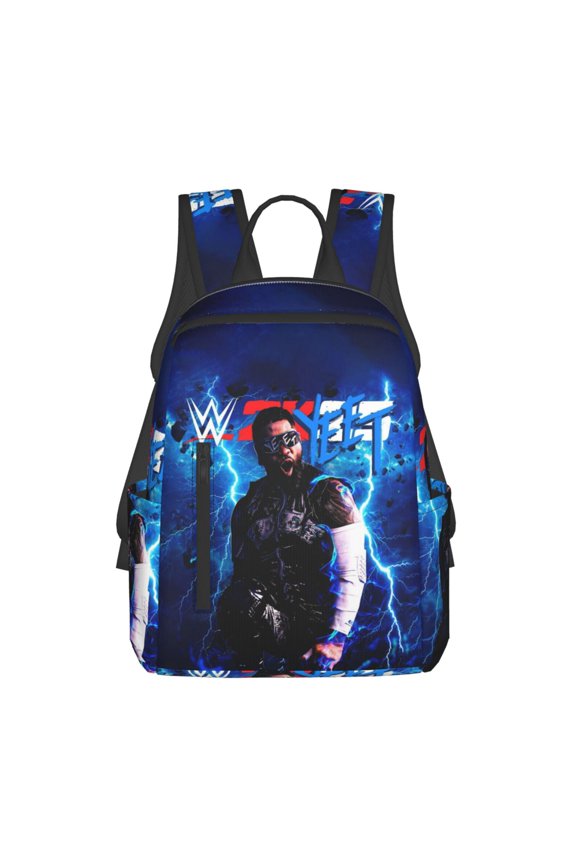 14.7in Wres-tler Jey US-0 Backpacks Front Pocket Laptop Bag Cartoon Bags Bookbag Daypack Outdoor Travel