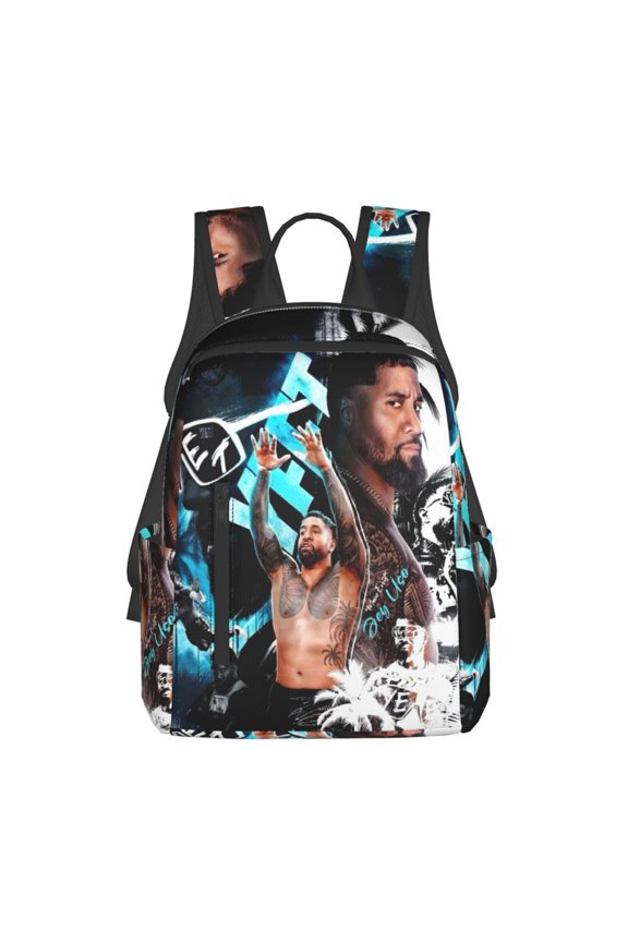 14.7in Wres-tler Jey US-0 Backpacks Front Pocket Laptop Bag Cartoon Bags Bookbag Daypack Outdoor Travel