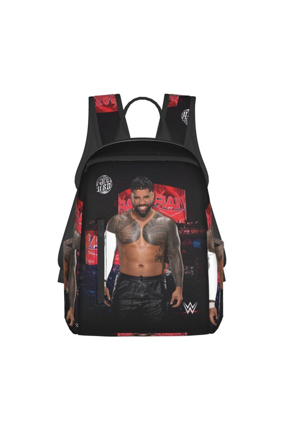 14.7in Wres-tler Jey US-0 Backpacks Front Pocket Laptop Bag Cartoon Bags Bookbag Daypack Outdoor Travel