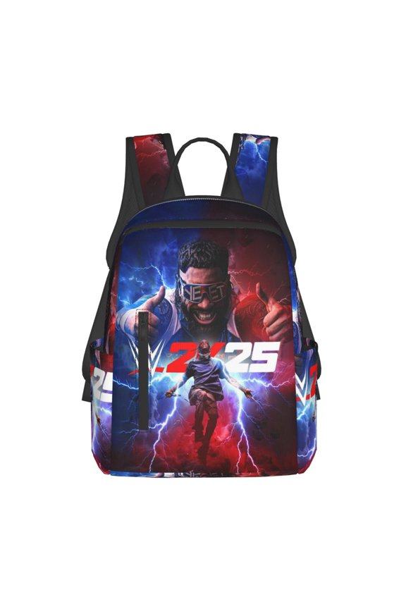 14.7in Wres-tler Jey US-0 Backpacks Front Pocket Laptop Bag Cartoon Bags Bookbag Daypack Outdoor Travel